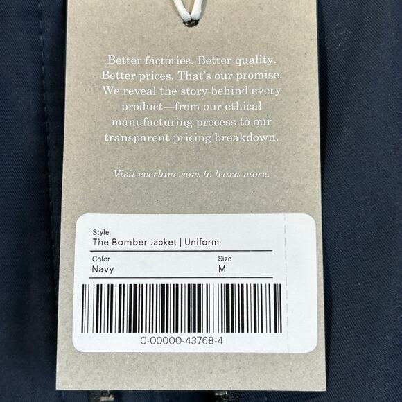 Everlane The Bomber Jacket Lightweight Navy Blue Men Medium NWT - Picture 11 of 13